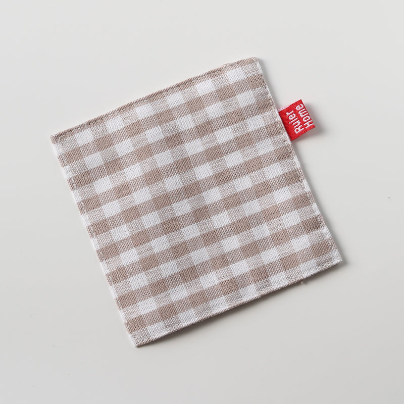 和風チェック柄コットンリネンコースター 5色セット