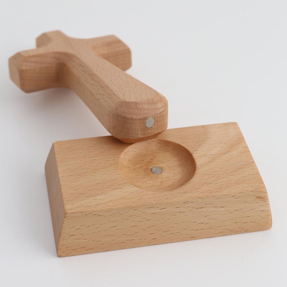 十字架 クロス 木製 14cm キリスト教 スタンド式 キリスト イエス 礼拝 工芸品 高級 インテリア 小物 装飾 卓上 礼拝堂 置物