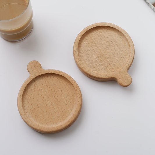 小尾だ付きブナ木製コースター|ナチュラル仕上げ | ロゴ刻印・図案彫刻可能
