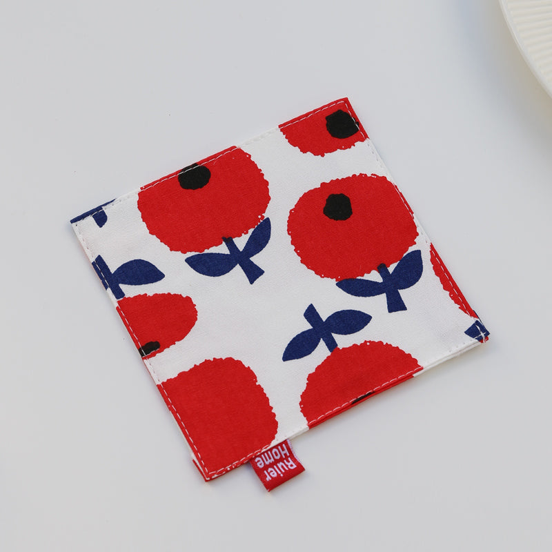 北欧風おしゃれな花柄コースター|両面デザイン|布製