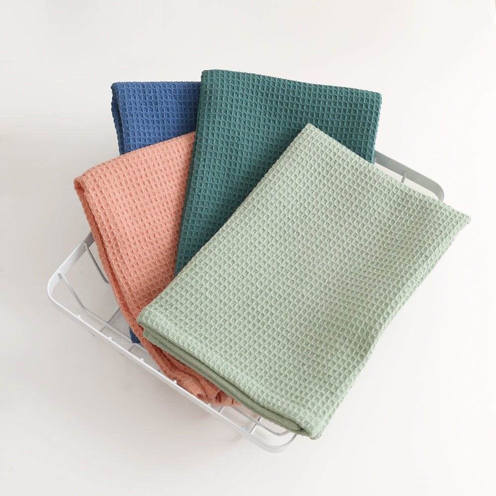 ワッフルコットンナプキン 35×35cm|吸水速乾・柔らかコットン・選べるカラー