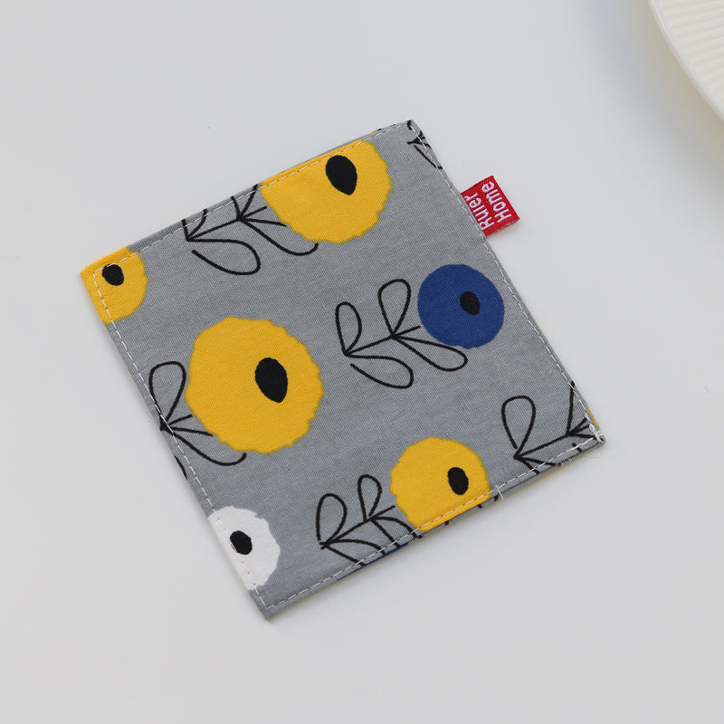 北欧風おしゃれな花柄コースター|両面デザイン|布製