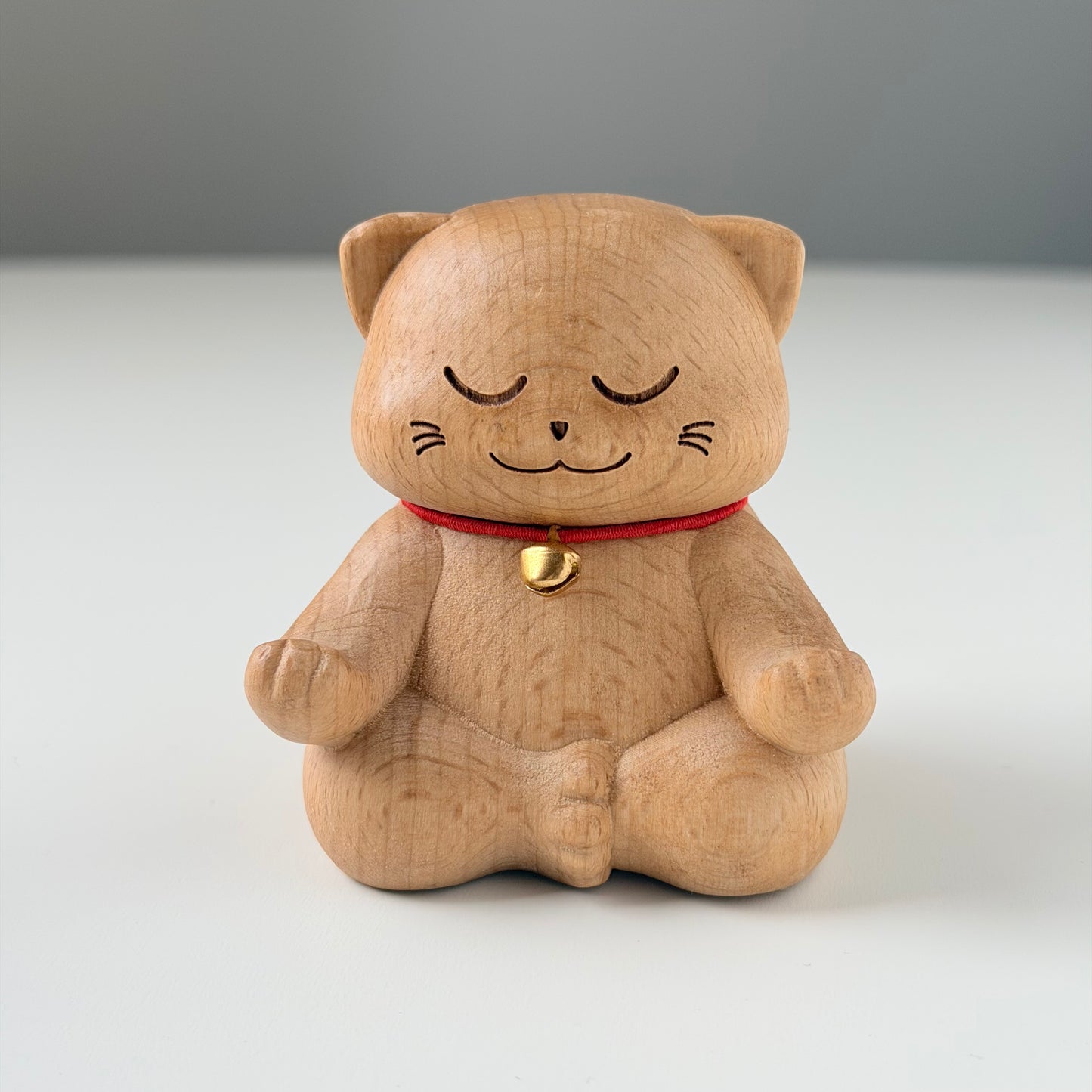 木製 招き猫 置物 2タイプ｜癒しの猫オブジェ ナチュラル雑貨