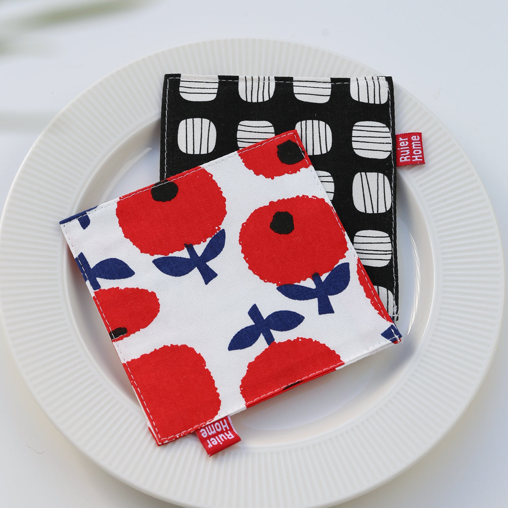 北欧風おしゃれな花柄コースター｜両面デザイン｜布製