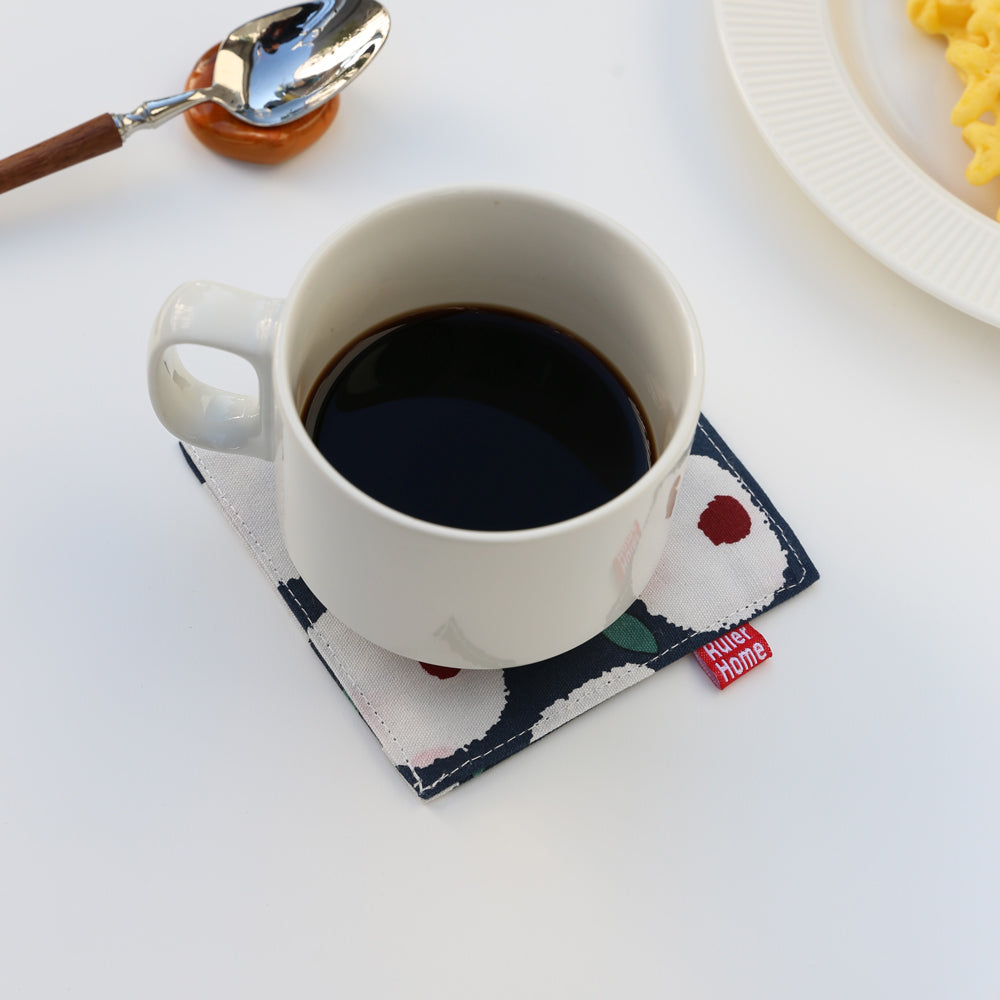 北欧風おしゃれな花柄コースター｜両面デザイン｜布製