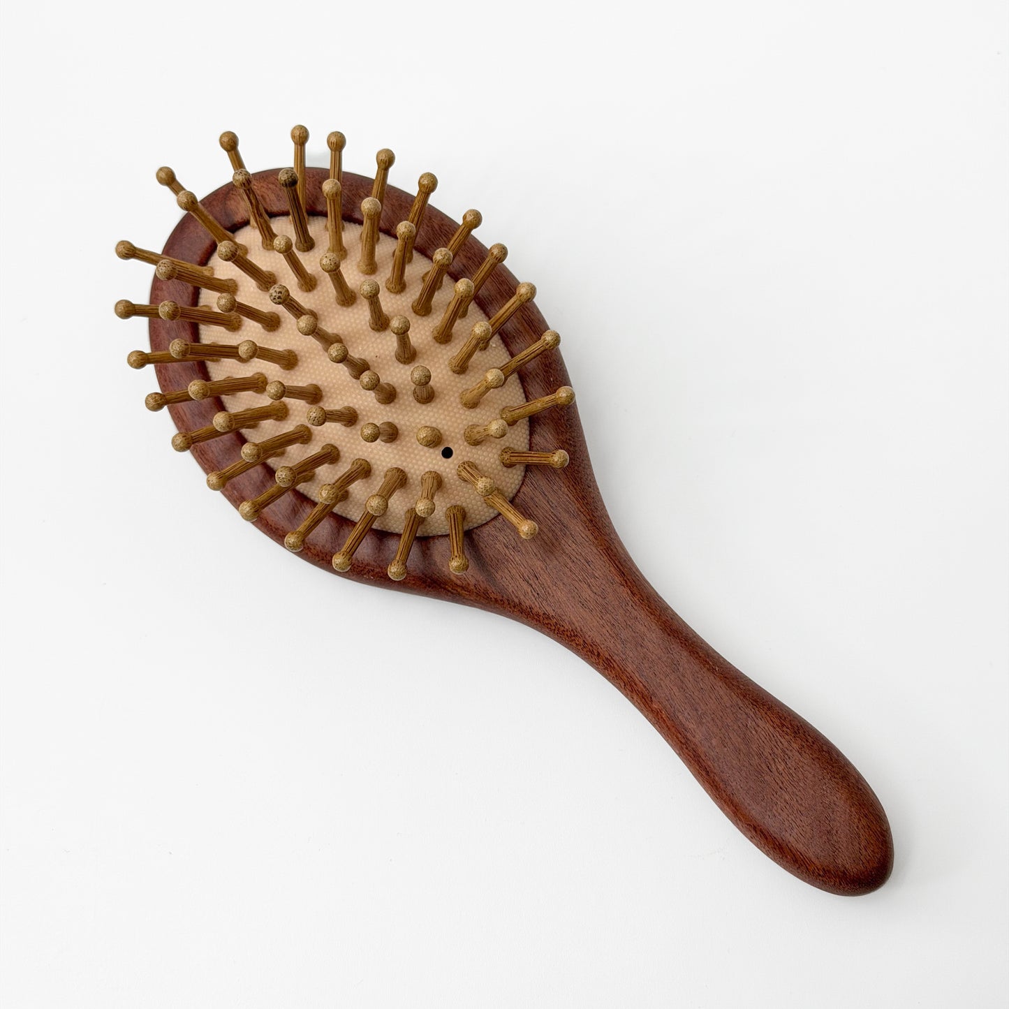 檀木 クッションヘアブラシ 花彫刻 竹ピン シリコン気クッション 木製ヘアブラシ