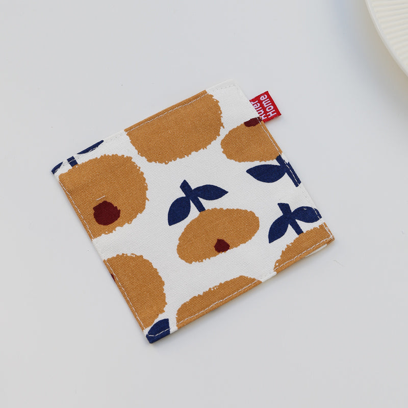 北欧風おしゃれな花柄コースター｜両面デザイン｜布製