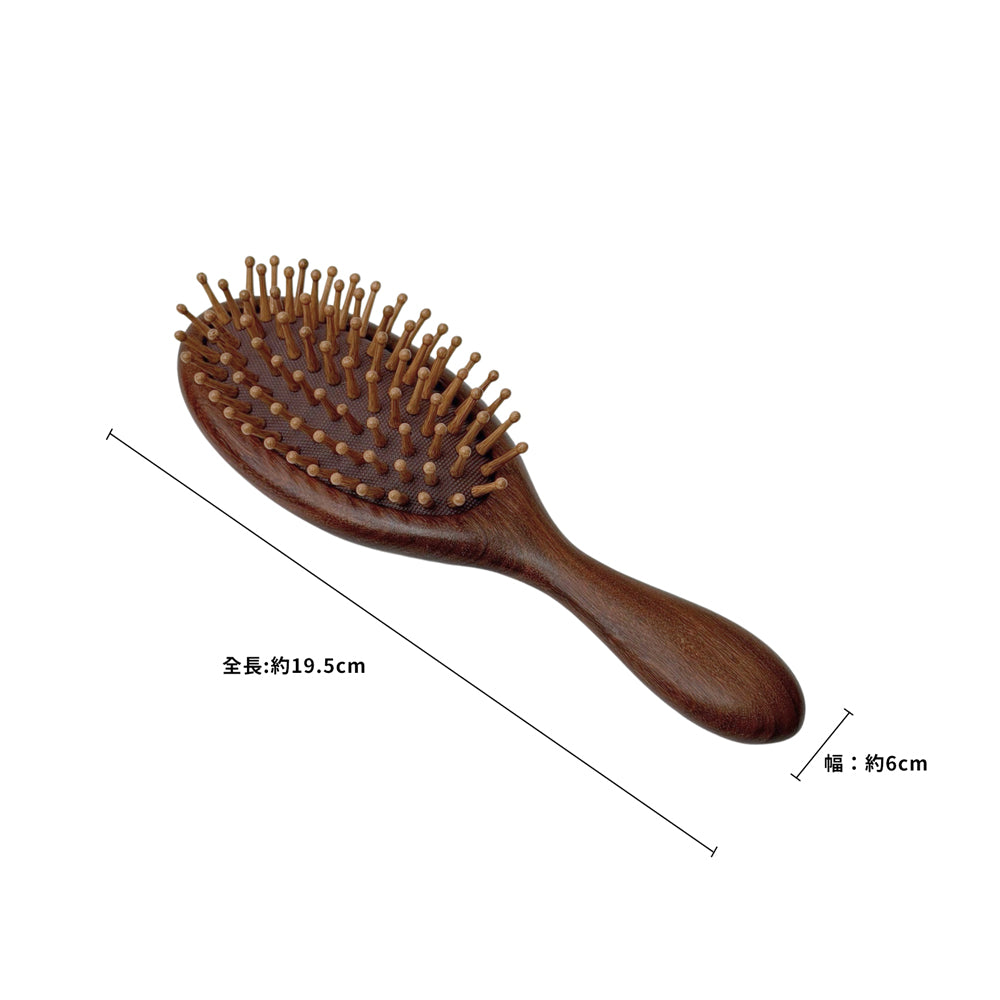 天然木ヘアブラシ 炭化竹ピン｜シリコンエアクッション｜頭皮マッサージブラシ